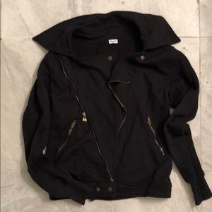NEW! splendid black cotton motorcycle-like jacket small, black